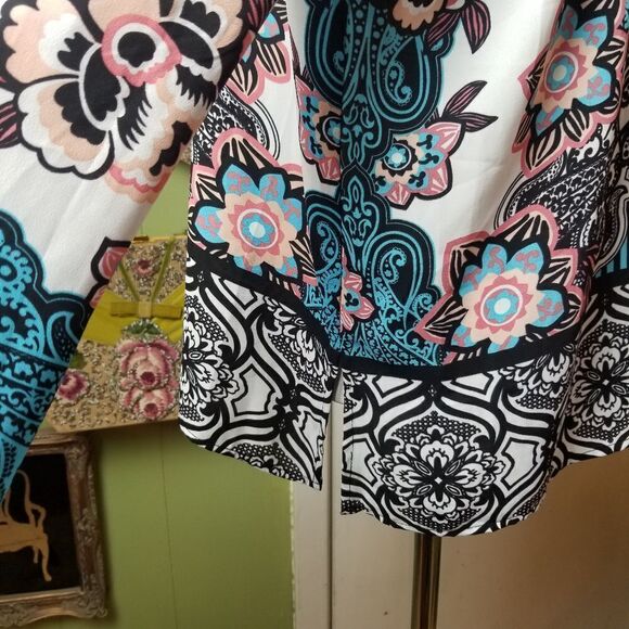 Dana Buchman Blouse L/S Paisley L - Picture 3 of 9